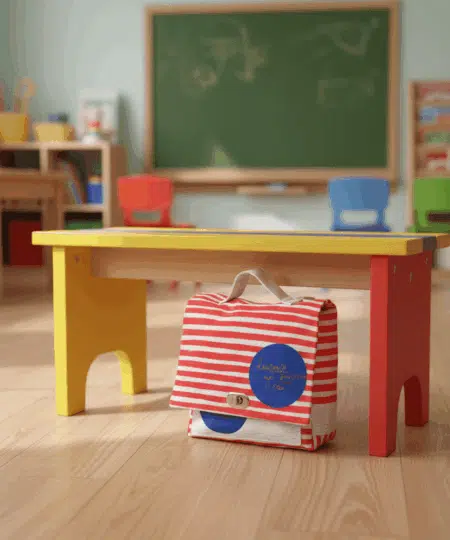 Cartable rouge-gris