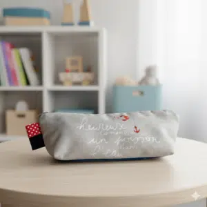 Trousse scolaire bleu-gris