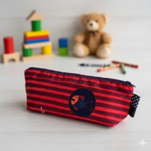 Trousse scolaire rouge-bleu