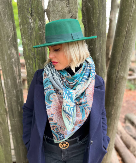 Alternative view of Echarpe 140x140 - Sauge d'Orient