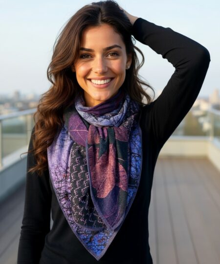 Echarpe 140x140 - Nature mauve