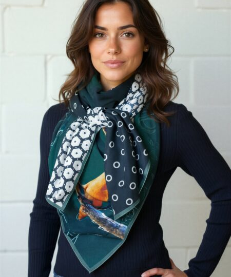 Foulard 140x140 - Bleu canard
