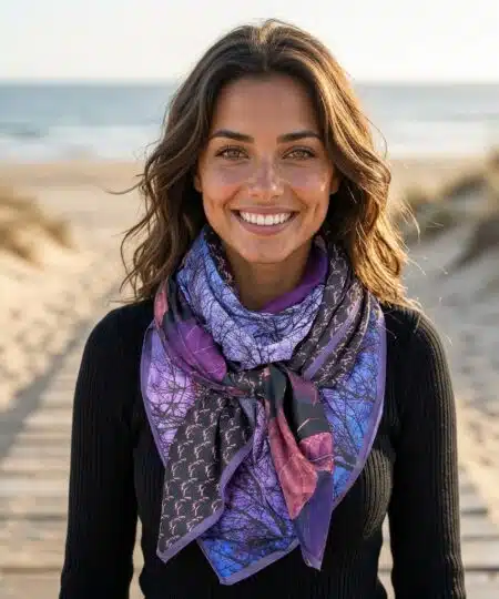 Foulard 140x140 - Nature mauve