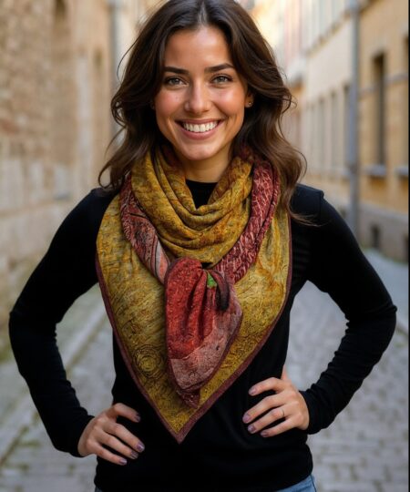 Echarpe 140x140 - Terre orange