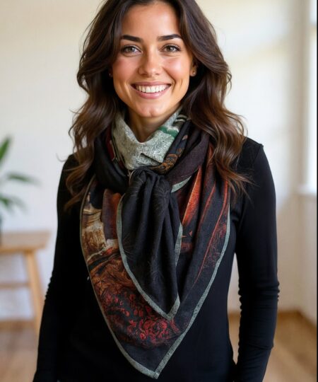 Echarpe 140x140 - Vintage cuivré