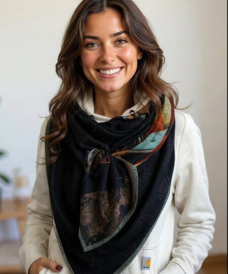 Alternative view of Echarpe 140x140 - Vintage cuivré