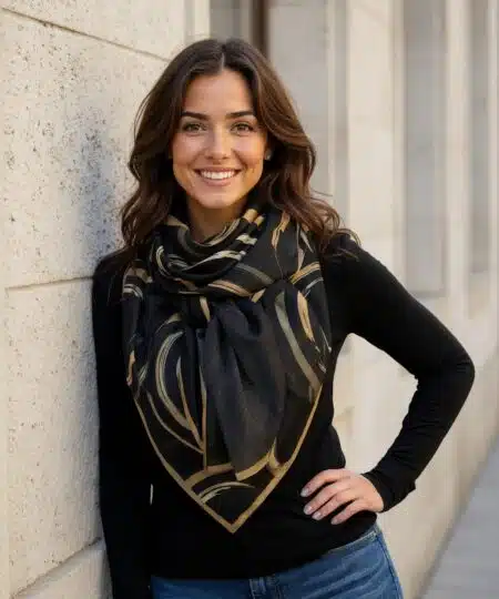 Foulard 140x140 - Black & Gold