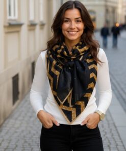 Alternative view of Foulard réf. 8281 - Black & Gold