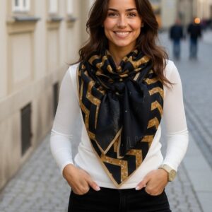 Alternative view of Foulard réf. 8281 - Black & Gold