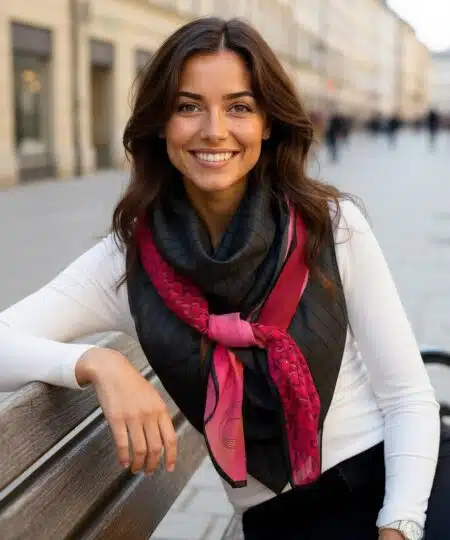Foulard 140x140 - Rose vif