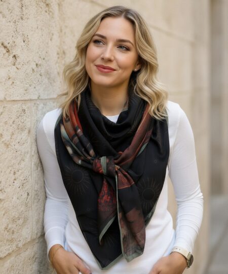 Foulard 140x140 - Vintage cuivré