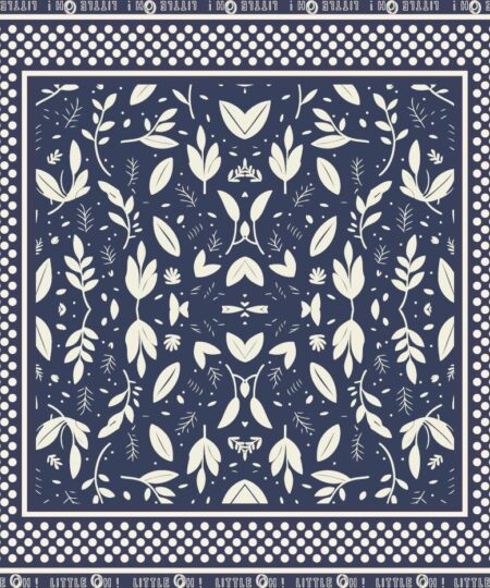 Foulard satin 70x70 - Bleu azulejo – Image 3