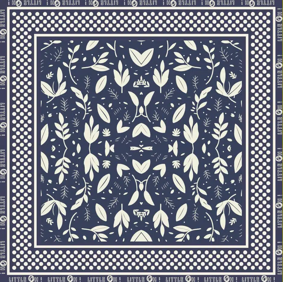 Foulard satin 70x70 - Bleu azulejo – Image 3