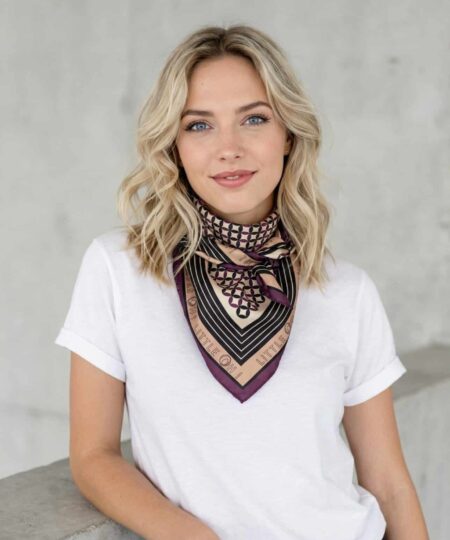 Foulard satin 70x70 - Prune