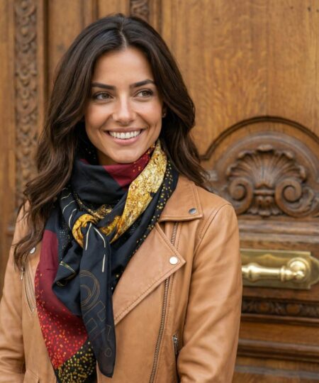 Foulard 140x140 - Red & gold love