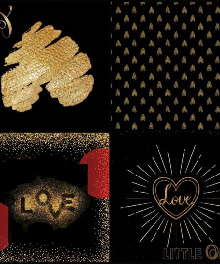 Foulard 140x140 - Red & gold love – Image 5