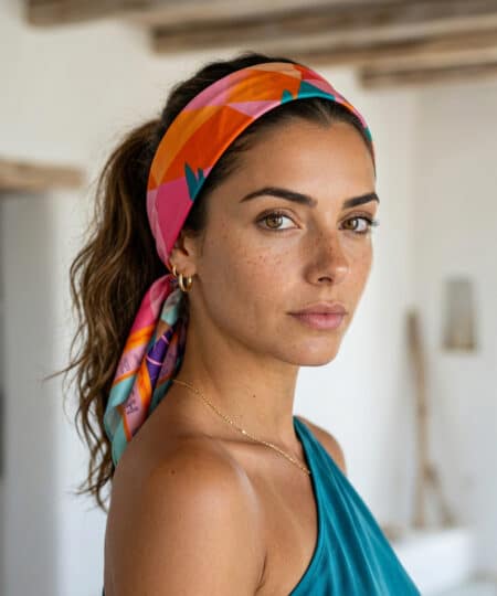 Alternative view of Foulard satin 72x72 - Lagon Sauvage