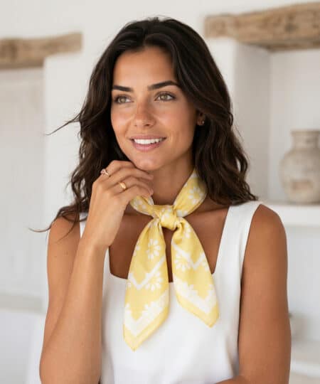 Alternative view of Foulard satin 72x72 - Pastel Yellow